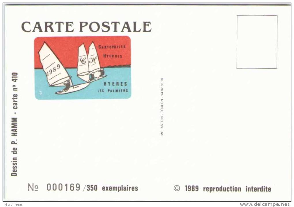 Patrick HAMM - Hyères-les-Palmiers - 5e Salon De La Carte Postale Et Du Vieux Papier De Collection 1989 - Hamm