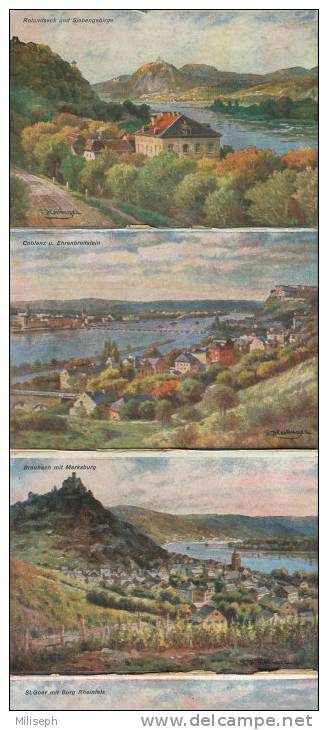 7 CP - RHEIN - LE RHIN - KÖLN - ROLANDSECK - KOBLENZ - BRAUBACH - S GOAR RUINE RHEINFELS - LORELEYFELSEN - OBERWESEL - - Collections & Lots