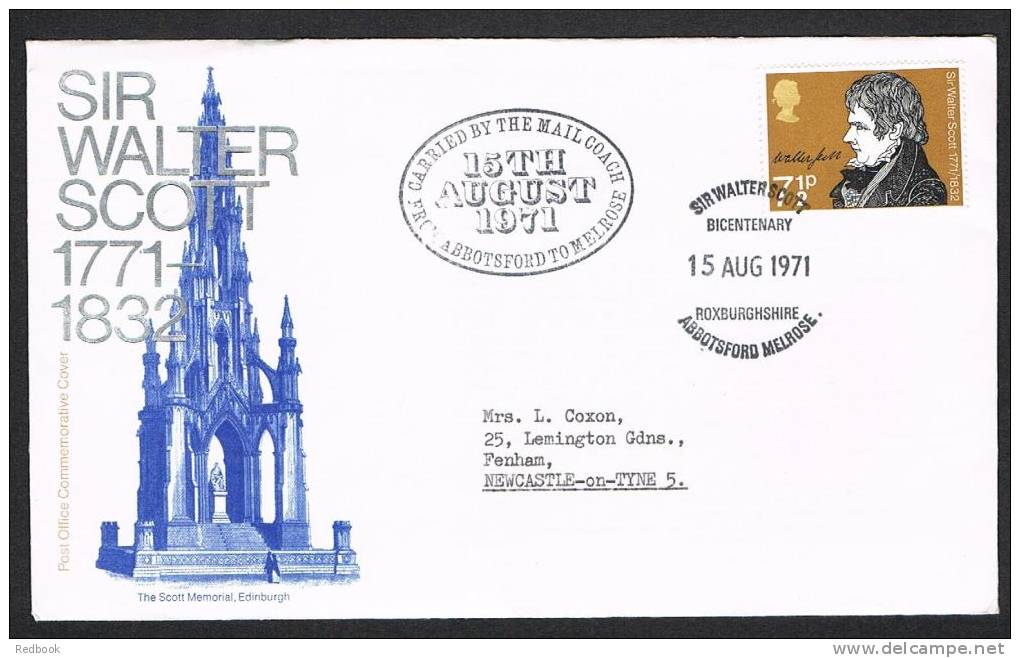 RB 737 - 1971 GB Special Event Cover - Sir Walter Scott Bicentenary - Carried By Mailcoach - 1971-1980 Em. Décimales