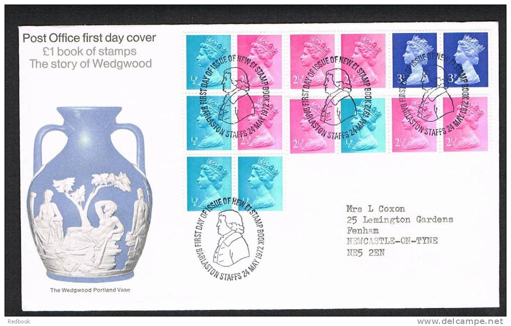 RB 737 - 1972 GB FDC First Day Cover - Wedgwood Pottery With 1/2p Left Band - Barlaston Cancel - 1971-1980 Decimal Issues