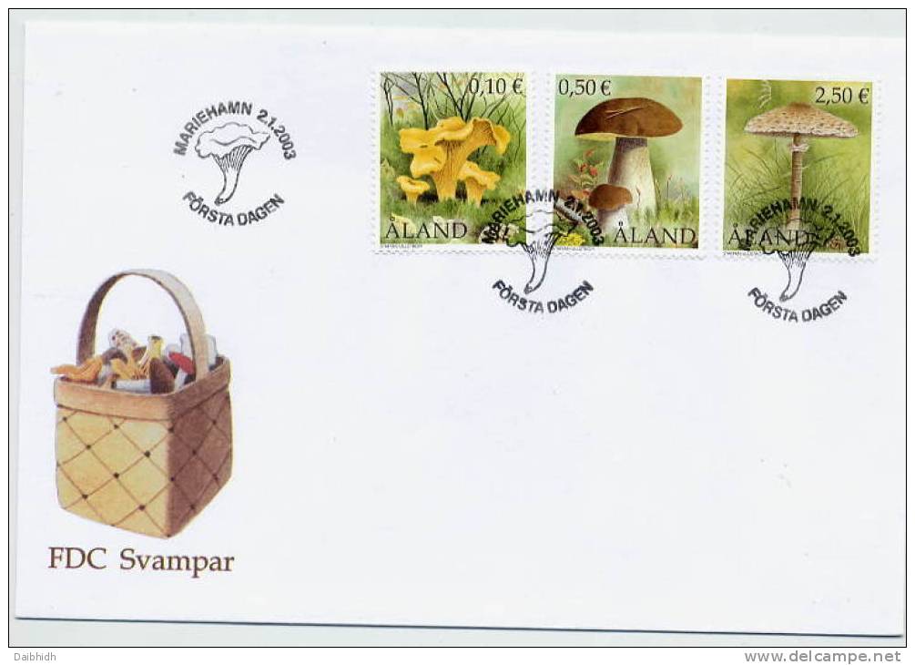 ALAND ISLANDS 2003 Edible Fungi FDC  Michel 214-16 - Aland