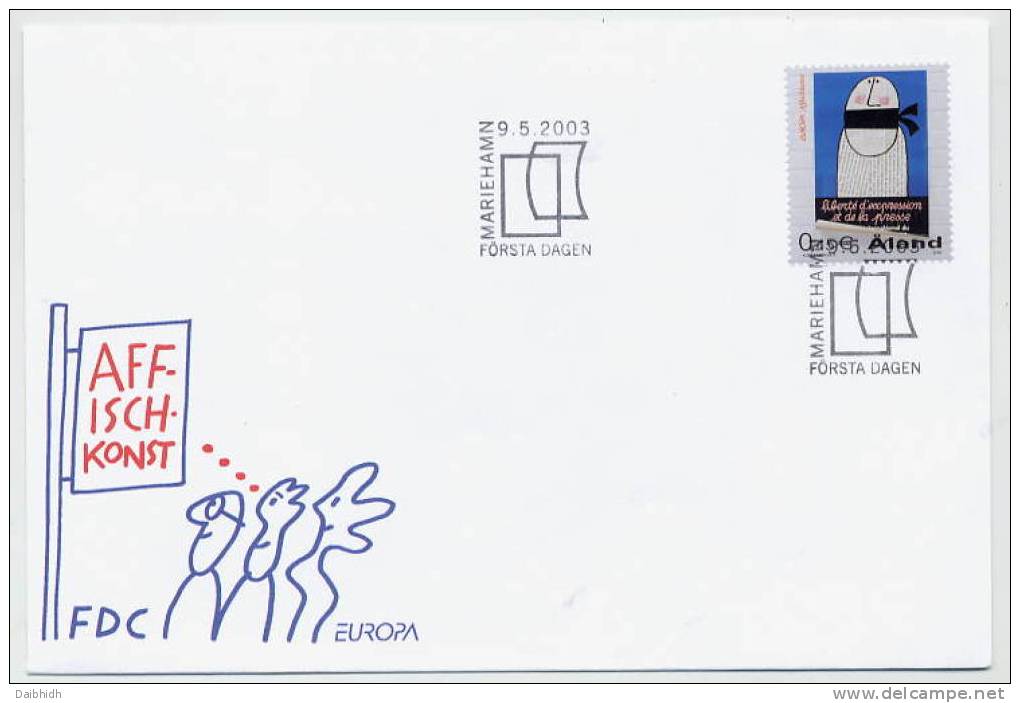 ALAND ISLANDS 2003 Europa: Postar Art FDC  Michel 223 - Aland