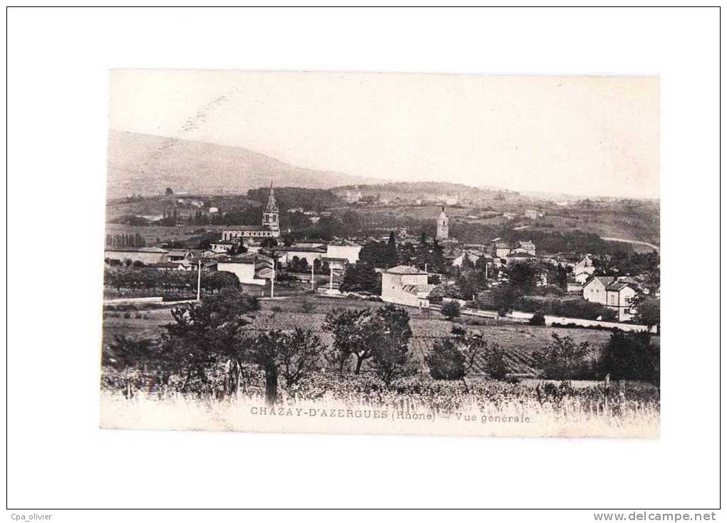 69 CHAZEY AZERGUES (envs Anse) Vue Générale, Ed ?, 191? - Autres & Non Classés