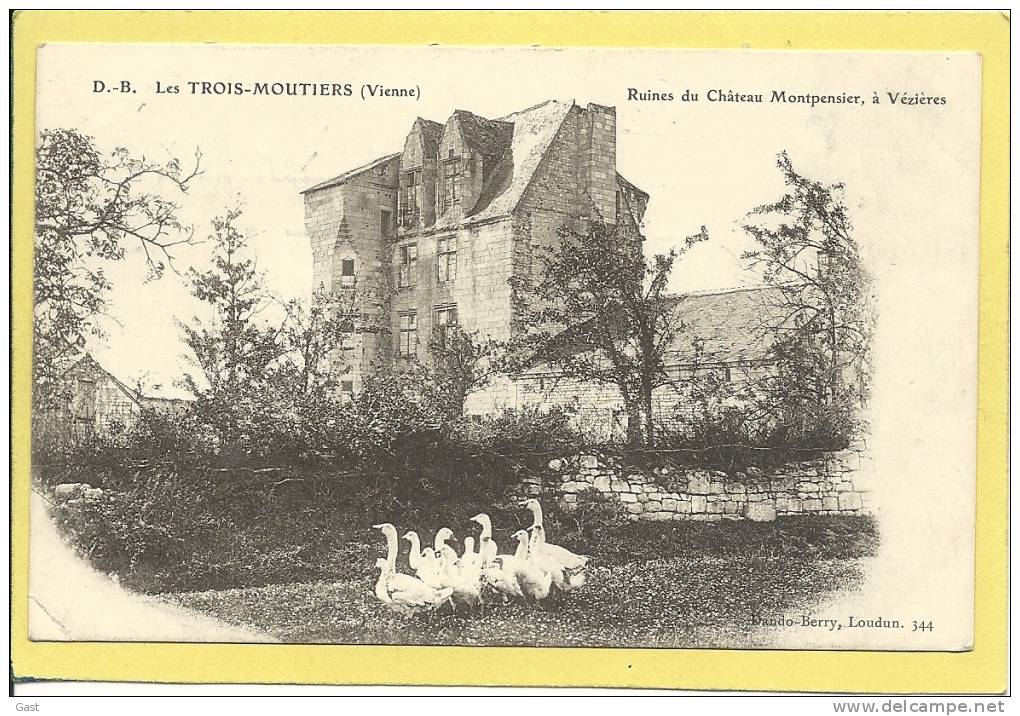 86  LES  TROIS  MOUTIERS   RUINES  DU  CHATEAU DE  MONTPENSIER  A  VEZIERES - Les Trois Moutiers