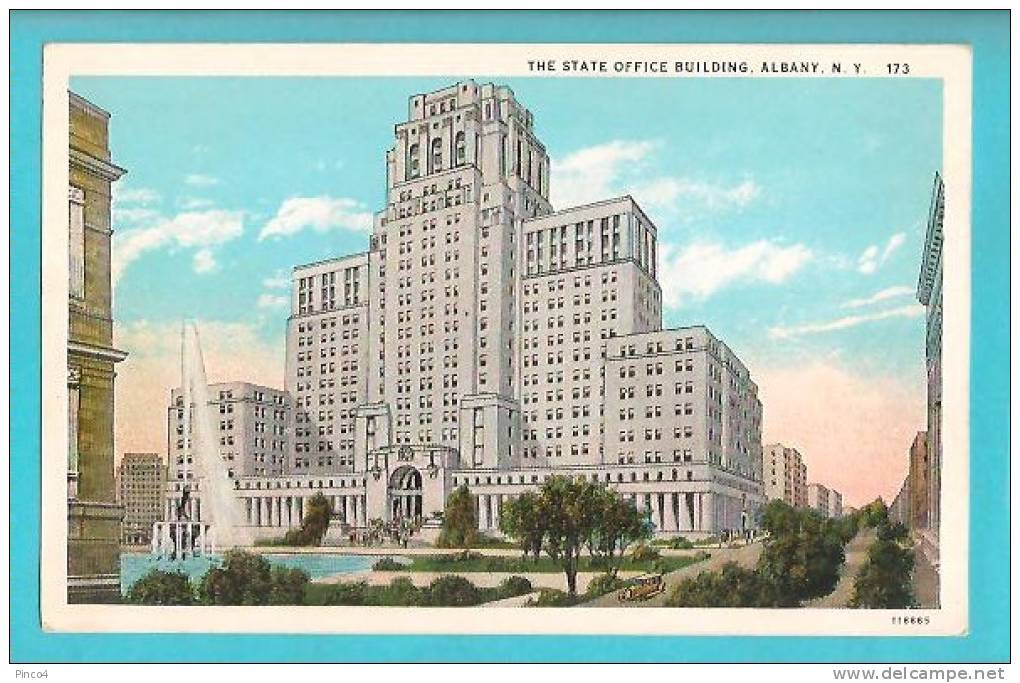 USA ALBANY THE STATE OFFICE BUILDING CARTOLINA FORMATO PICCOLO NON VIAGGIATA - Albany