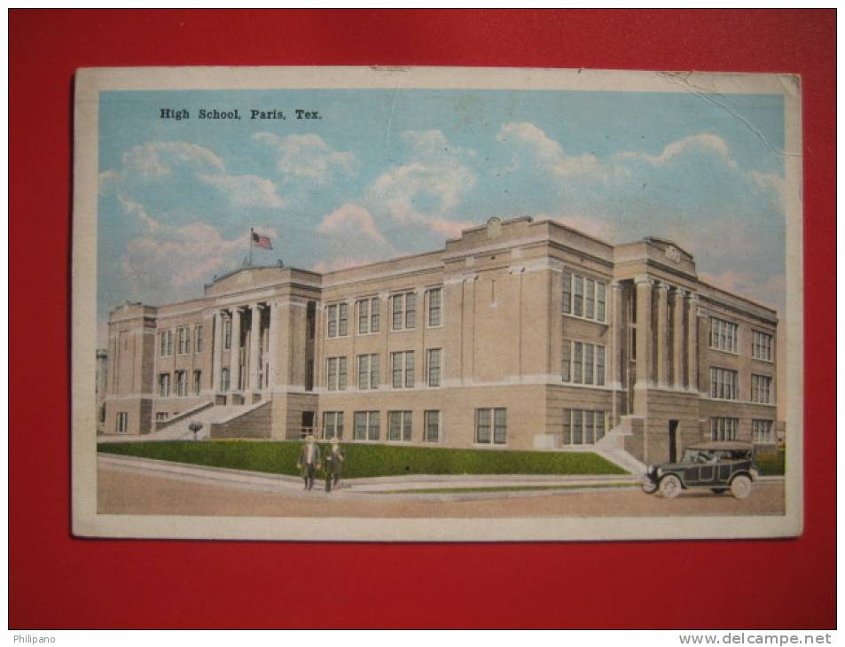 Paris TX  High School  1922 Cancel  Vintage Wb  ------  ---   - Ref 220 - Autres & Non Classés