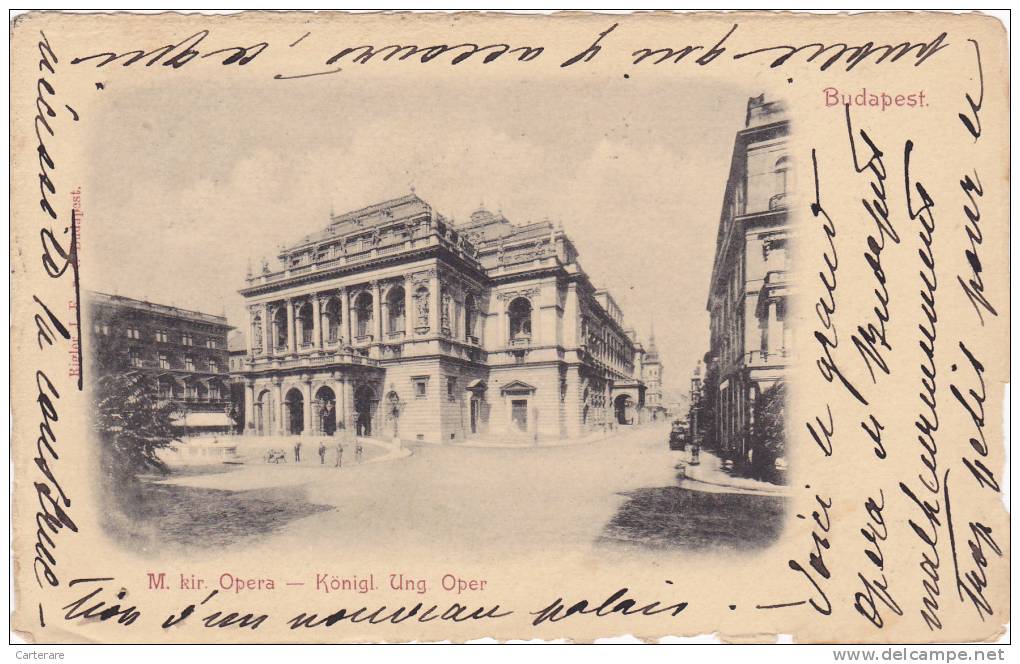 HONGRIE,HUNGARY,KOZEP MAGYARORSZAG,budapest En 1900,M KIR OPERA ,KONIGL UNG OPER,timbre,tampon,rare - Hungary