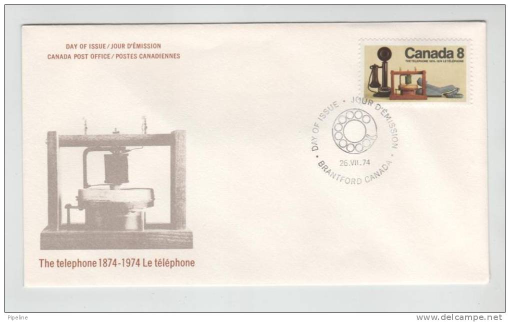 Canada FDC 26-7-1974 With Cachet Telephone Centenary With Cachet - 1971-1980