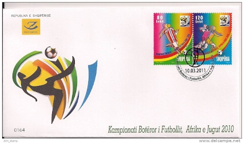 2011 Albanien  Mi. 3339-40   FDC  Fußball-Weltmeisterschaft, Südafrika (2010) - 2010 – Südafrika