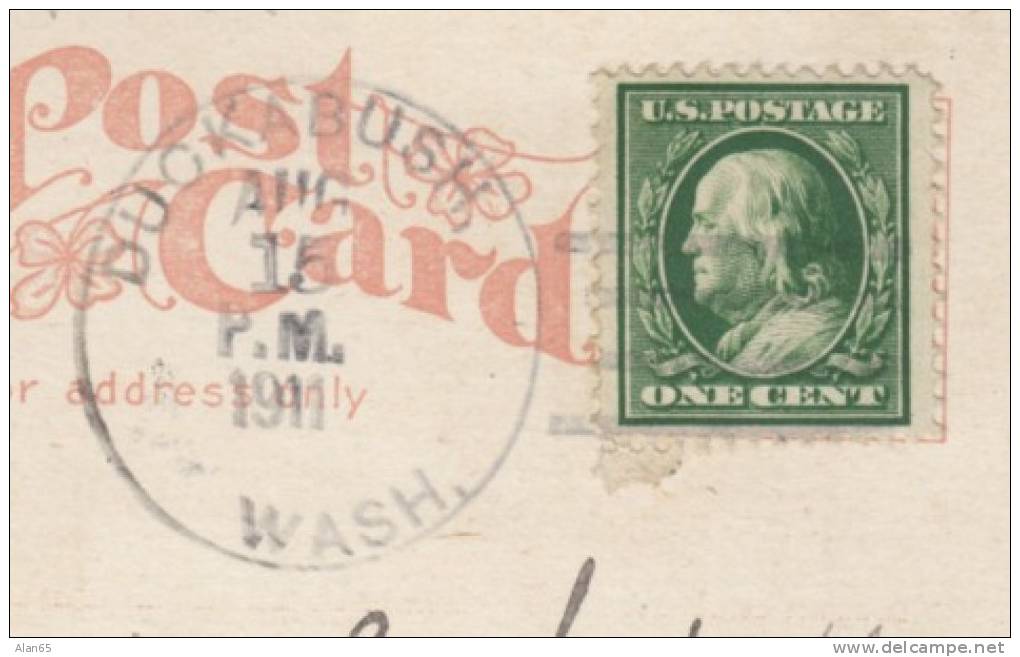 DPO Duckabush WA Washington, Jefferson County Closed Post Office Rf-2, 4-bar Postmark Cancel On Postcard - Postal History