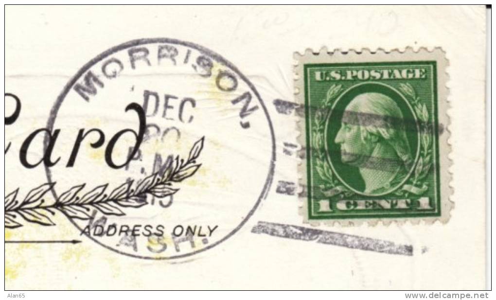 DPO Morrison WA Washington, Grant County Closed Post Office Rf-4, 4-bar Postmark Cancel On Postcard - Postal History