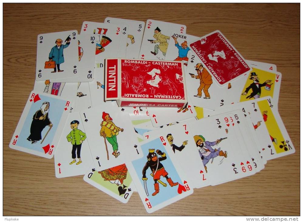 Jeu De 54 Cartes Tintin ( Rouge ) Rombaldi Casterman - Autres & Non Classés