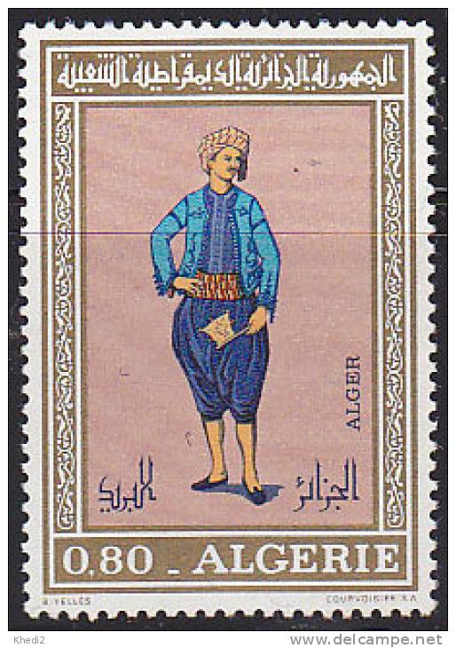 Timbre Neuf NSC ALGERIE YT 540  - COSTUME ALGER - Folklore Stamp - TRACHT Briefmarke - 02 - Kostums