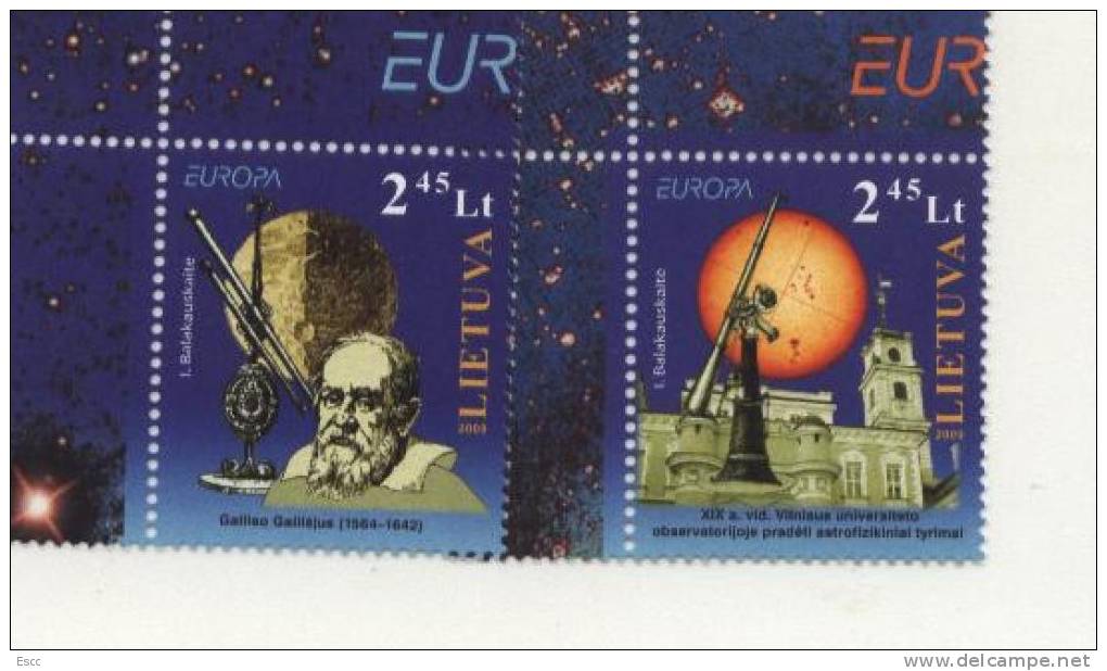 Mint Stamps Europa CEPT Astronomy 2009 From Lithuania - 2009