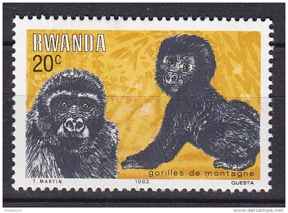 Rwanda 1983 Mi. 1242    20 C Berggorilla MNH** - Ongebruikt