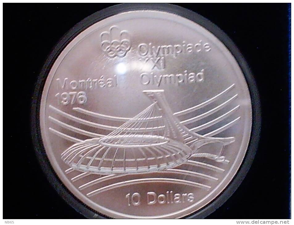 CANADA  1976 OLIMPIADI MONTREAL  OLYMPIC GAME STADIO OLIMPICO ( OLYMPIC STADIUM )  10 SILVER DOLLARS  In ARGENTO FDC UNC - Canada