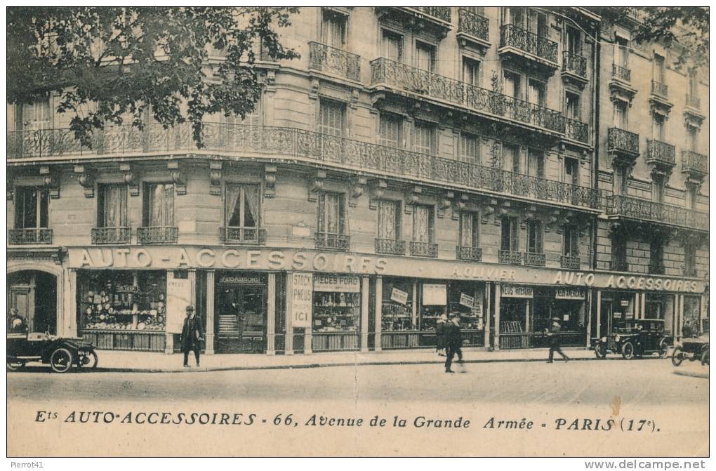 PARIS - XVIIème Arrondissement - Ets AUTO-ACCESSOIRES  , 66 Rue De La Grande Armée - District 17