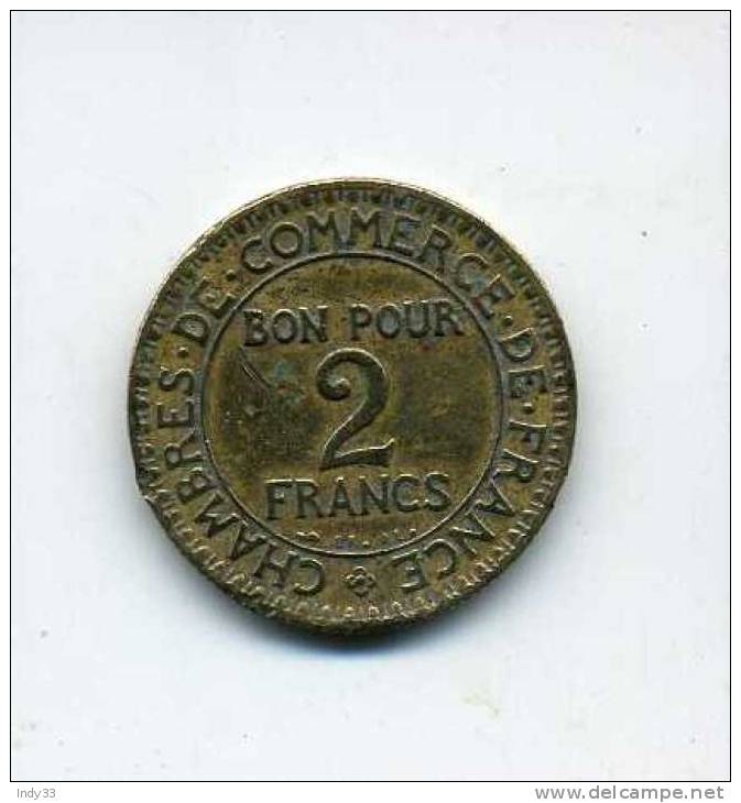 - FRANCE . BON POUR 2F. 1923 . CHAMBRES DE COMMERCE . - Monetary / Of Necessity