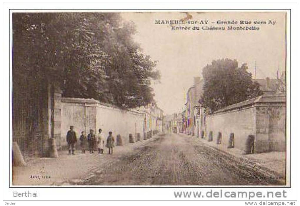 51 MAREUIL SUR AY - Grande Rue Vers Ay - Entree Du Chateau Montebello - Mareuil-sur-Ay