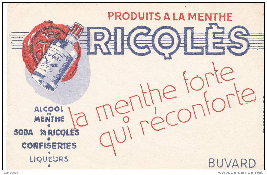 BU 718 /BUVARD RICOLES  CONFISERIES - Dulces & Biscochos