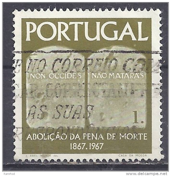 PORTUGAL 1967 Centenary Of Abolition Of Death Penalty - 1e Tombstones   FU - Used Stamps