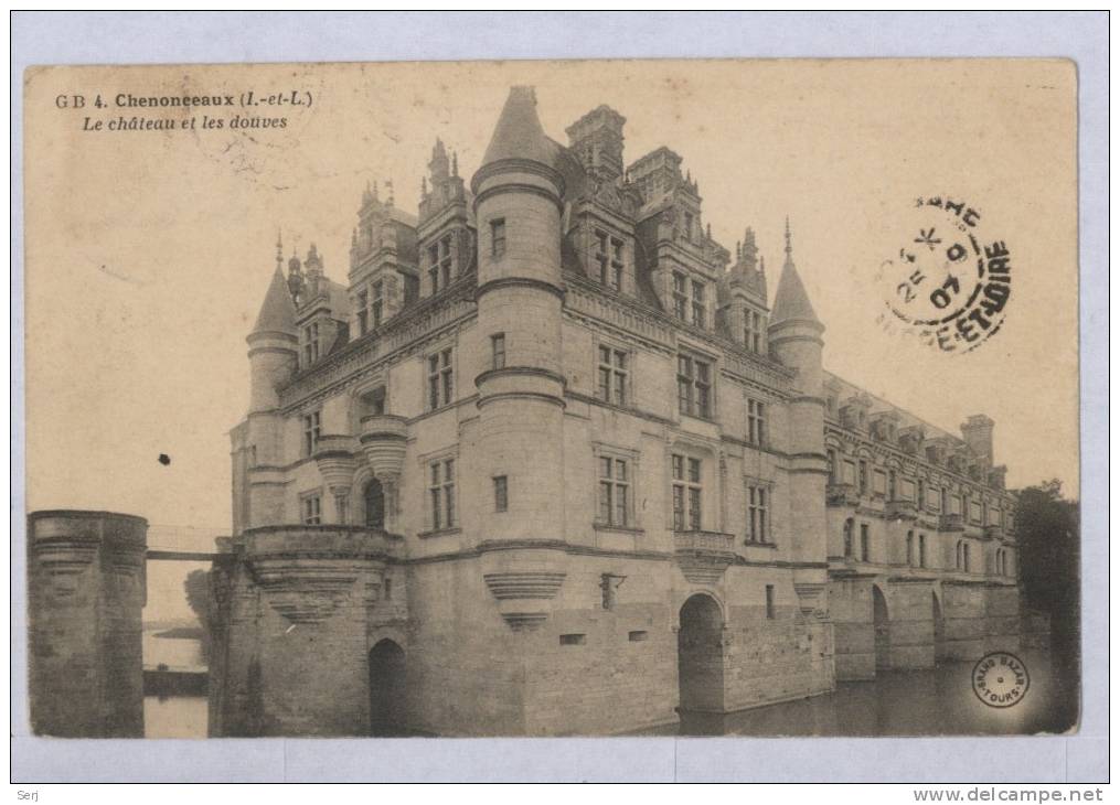 Chenonceaux - Le Château Et Les Douves . Old PC. France. - Chenonceaux