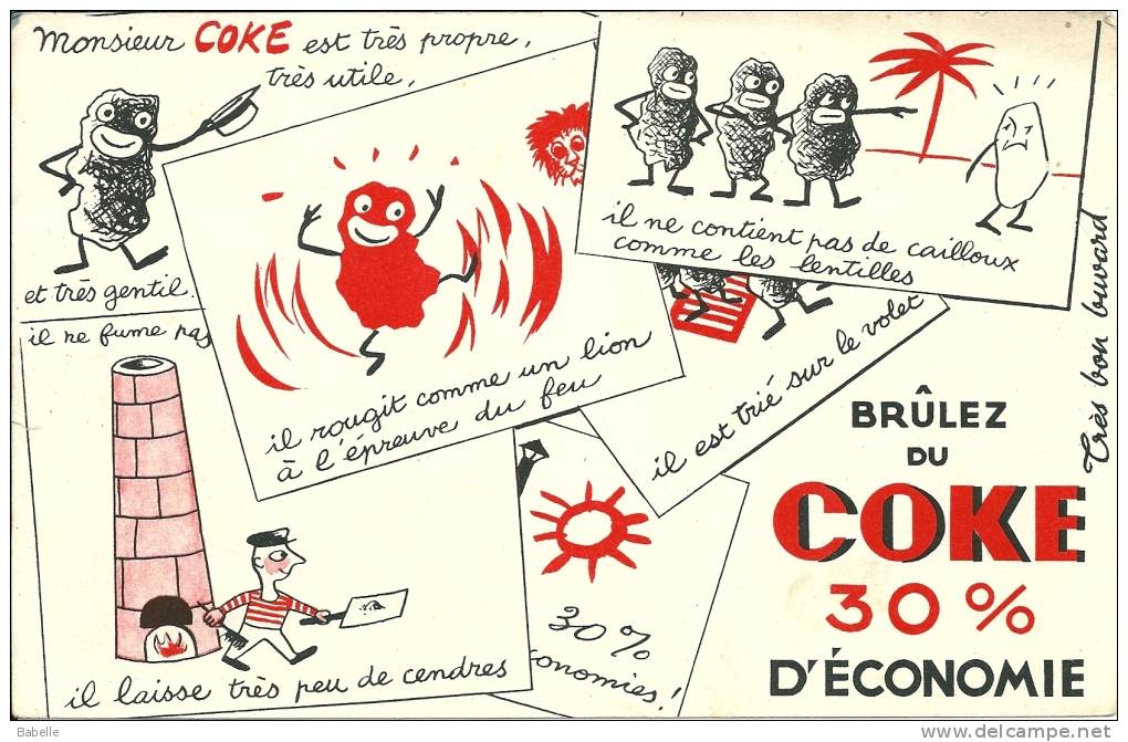 Buvard "COKE" Brûlez Du Coke 30% D´économie - C