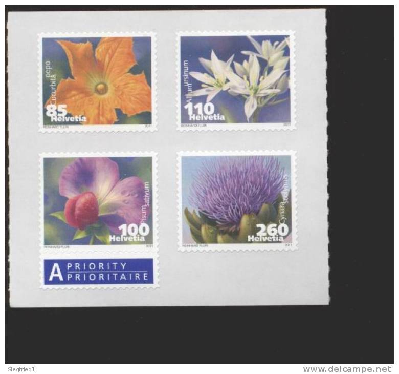 Schweiz ** 2193-2196  Neuheit 2011 Gemüse Selbstklebend - Unused Stamps