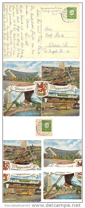 AK Gruss Aus Wuppertal Mit Wappen Mehrbild 4 Bilder 14.10.60.-10 (22a) WUPPERTAL-BARMEN 7 Nach Wurzen In Sachsen Mit - Wuppertal
