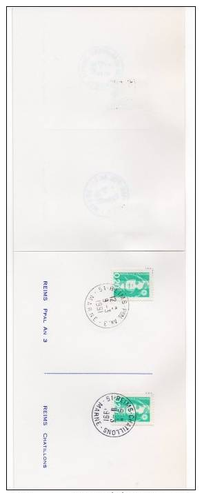 Carnet " DU 11 AU 23 MARS 1991 LA POSTE DE REIMS A L HEURE EUROPEENNE " avec le cachet des bureaux de Reims sur n° 2618