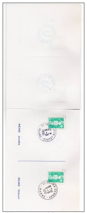 Carnet " DU 11 AU 23 MARS 1991 LA POSTE DE REIMS A L HEURE EUROPEENNE " avec le cachet des bureaux de Reims sur n° 2618