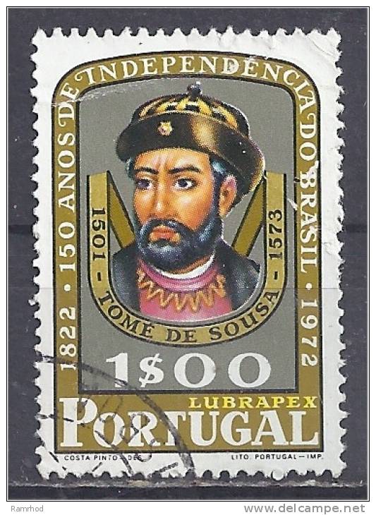 PORTUGAL 1972 150th Anniv Of Brazilian Independence - 1e  Tome De Sousa  FU - Oblitérés