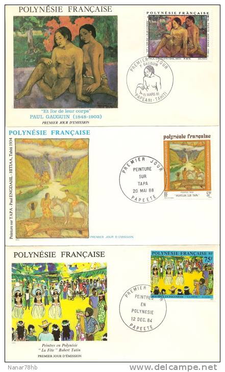 (c) Lot De 3 Enveloppes 1er Jour Peintures - FDC