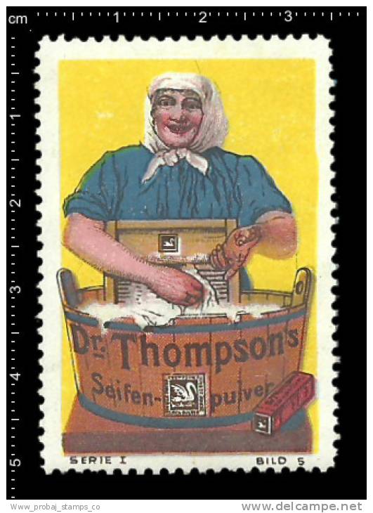 Old Original German Poster Stamp ( Cinderella, Label, Reklamemarke ) Powder, Swans, Schwäne,  Soap, Seifen - Etiketten
