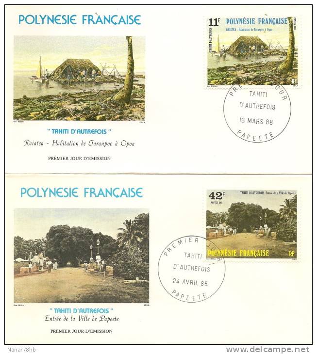 (c) Lot De 2 Enveloppes 1er Jour Tahiti D´autrefois - FDC