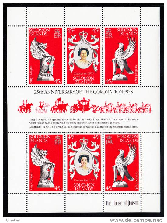 British Solomon Islands Scott #368 MNH Souvenir Sheet Coronation Anniversary - British Solomon Islands (...-1978)