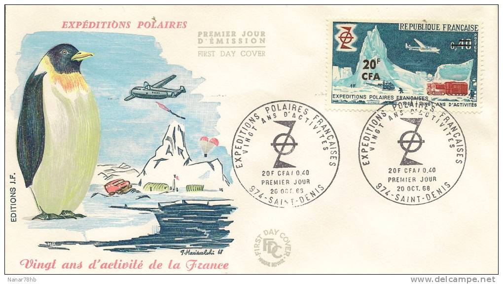 (c) Enveloppe 1er Jour Expeditions Polaires Françaises - Storia Postale