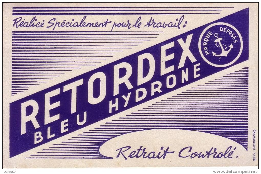 BUVARD - RETORDEX - BLEU HYDRONE ... - Textile & Vestimentaire