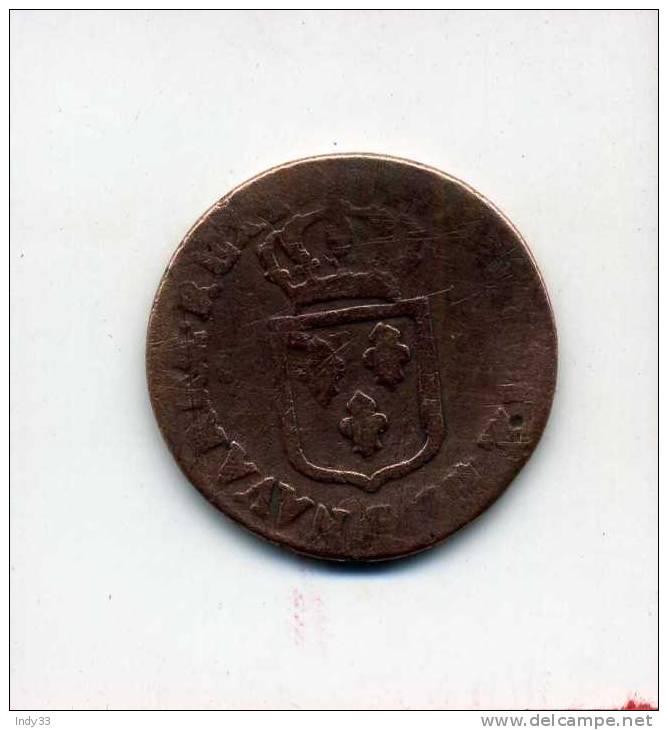 - FRANCE LOUIS XVI . 1 SOL - 1774-1791 Lodewijjk XVI