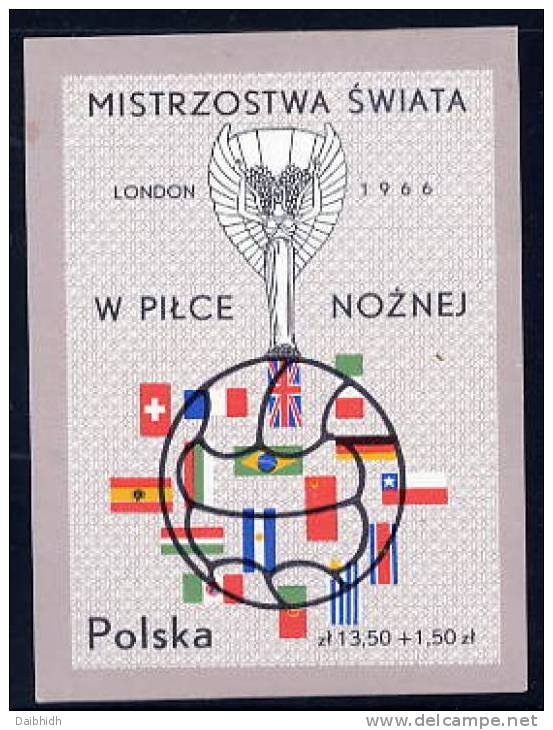 POLAND 1966 World Football Cup Block MNH / **.   Michel Block 38 - Ungebraucht