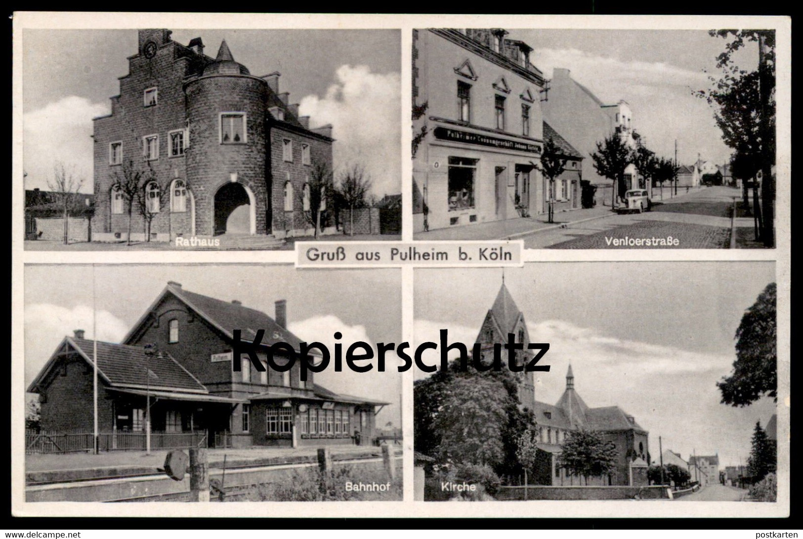 ALTE POSTKARTE GRUSS AUS PULHEIM BEI KÖLN BAHNHOF VENLOERSTRASSE PULHEIMER KONSUM E. GÜTTEN AMT STOMMELN Station Gare AK - Pulheim