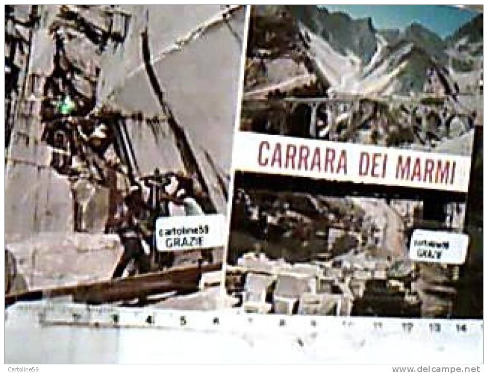 CARRARA CAVE DI MARMO OPERAI ALA LAVORO E CAMION N1975  DF6535 - Carrara