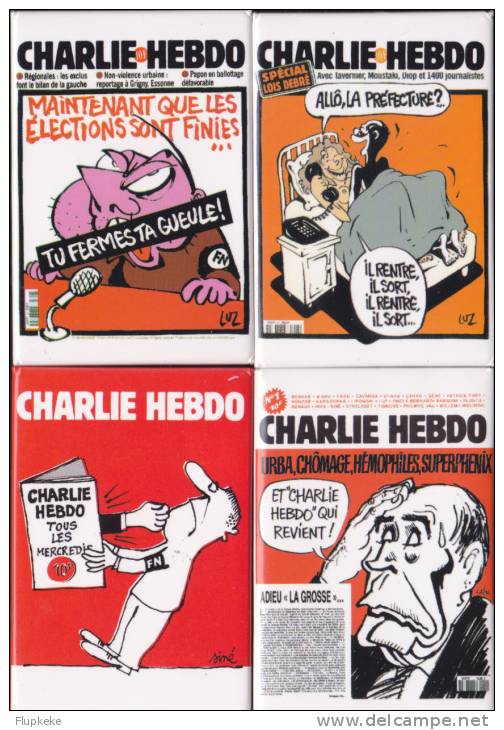 Lot De 4 Magnets Souples Représentant Des "Unes" De Charlie Hebdo Édition Limitée - Magnetos