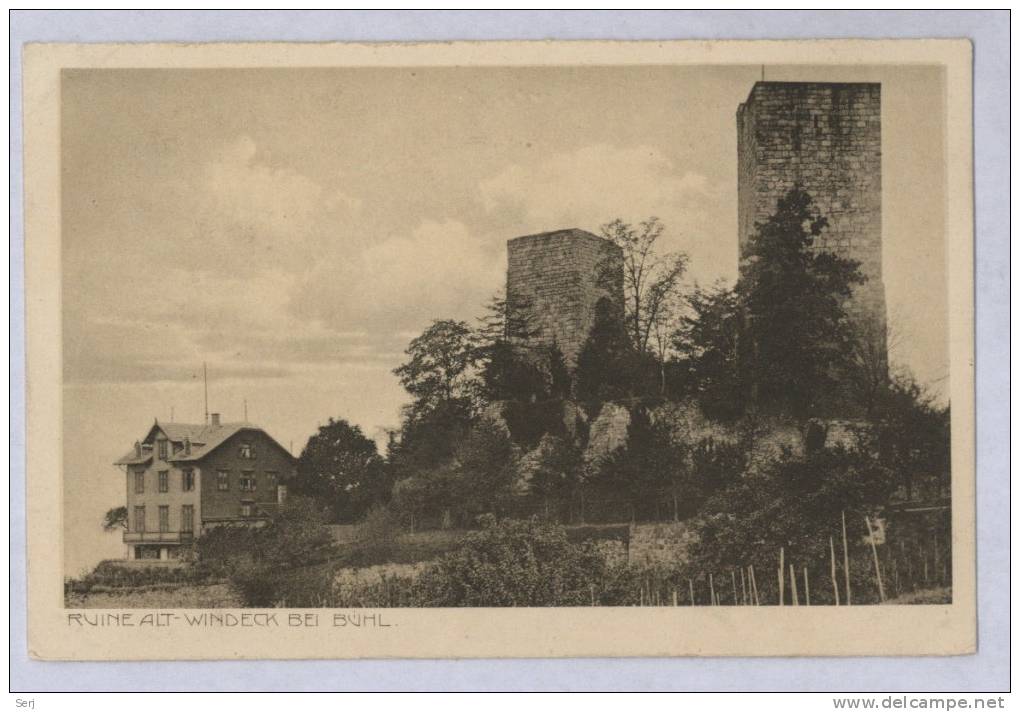 RUINE ALT - WINDECK BEI BUHL . Old PC. Germany. - Windeck