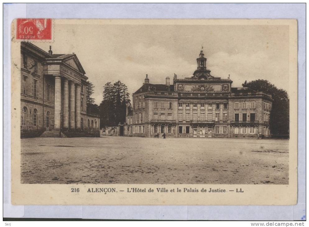 ALENCON - L'Hôtel De Ville Et Le Palais De Justice  . Old PC. France. - Alencon