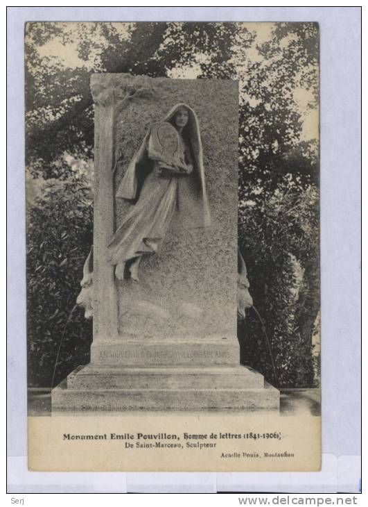 Monument Emile Pouvillon , Homme De Lettres . De Saint Marceau , Sculpteur . Old PC . France . - Montauban