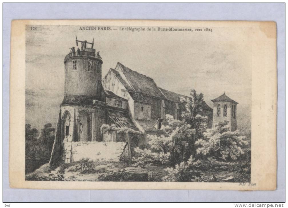 PARIS - Ancien - Le Telegraphe De La Butte Montmartre Vers 1824 . CPA . FRANCE . - Arrondissement: 18