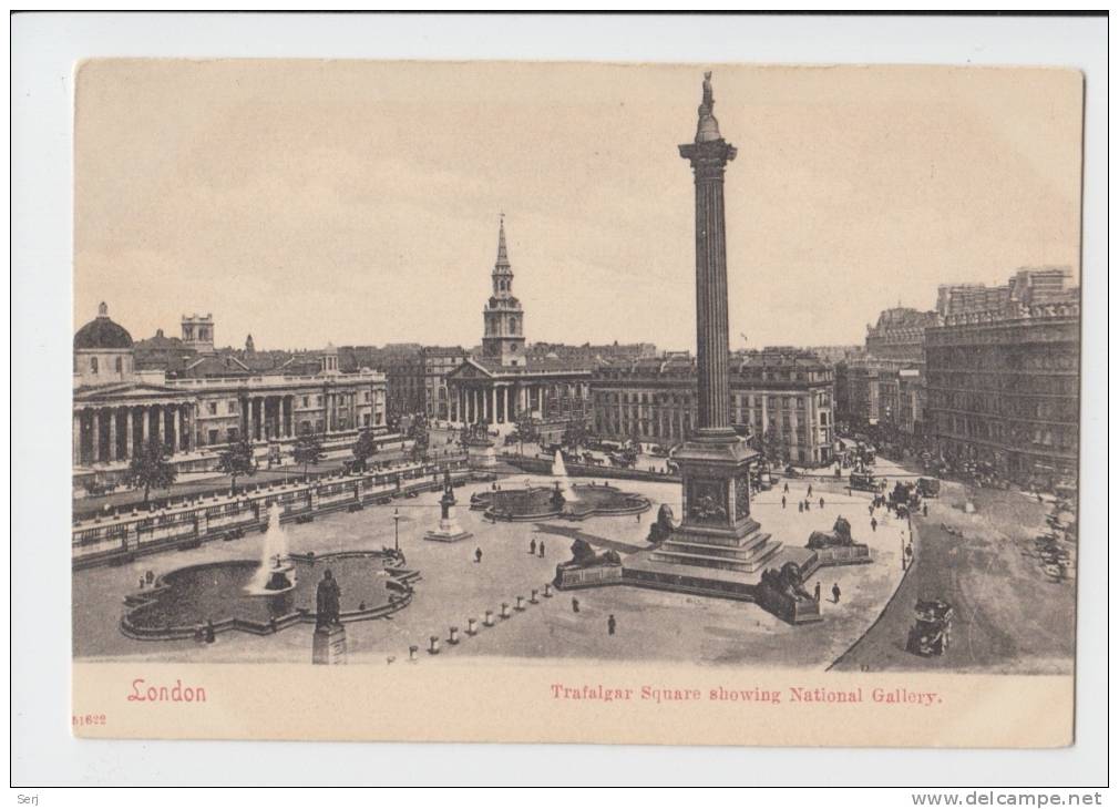 LONDON - Trafalgar Square Showing National Gallery . CPA . UK - Great Britain - Trafalgar Square