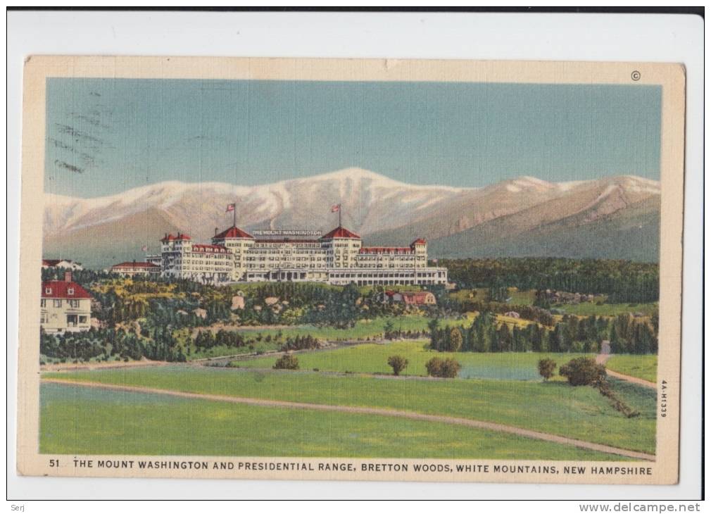 THE MOUNT WASHINGTON AND PRESIDENTIAL RANGE , BRETTON WOODS , WHITE MOUNTAINS - NH 1938 PC USA - White Mountains