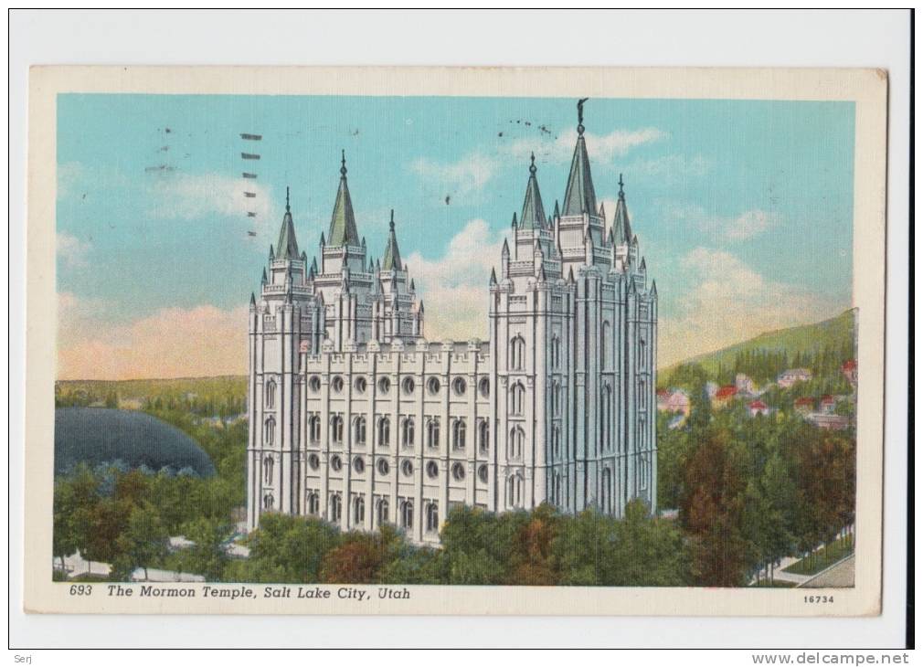 THE MORMON TEMPLE , SALT LAKE CITY , UTAH . Old PC . USA - Salt Lake City